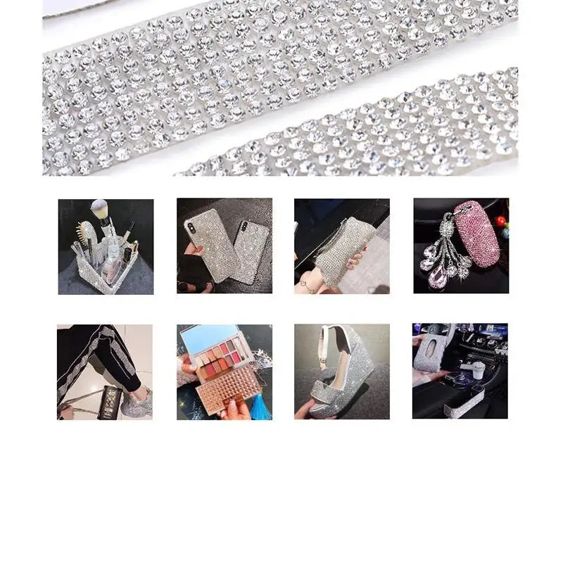 1 Yard Self-Adhesive Crystal Rhinestone Sticker Ribbon