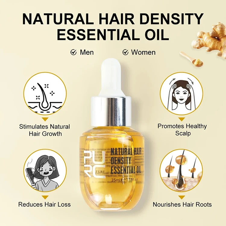 PURC PURC Ginger Hair Growth Oil – Fast Hair Loss Treatment & Hair Repair Solution Hair Growth Oil Fast Hair Loss Treatment Smoothing Repair Damaged Hair Growth Products for Men Women Hair Care