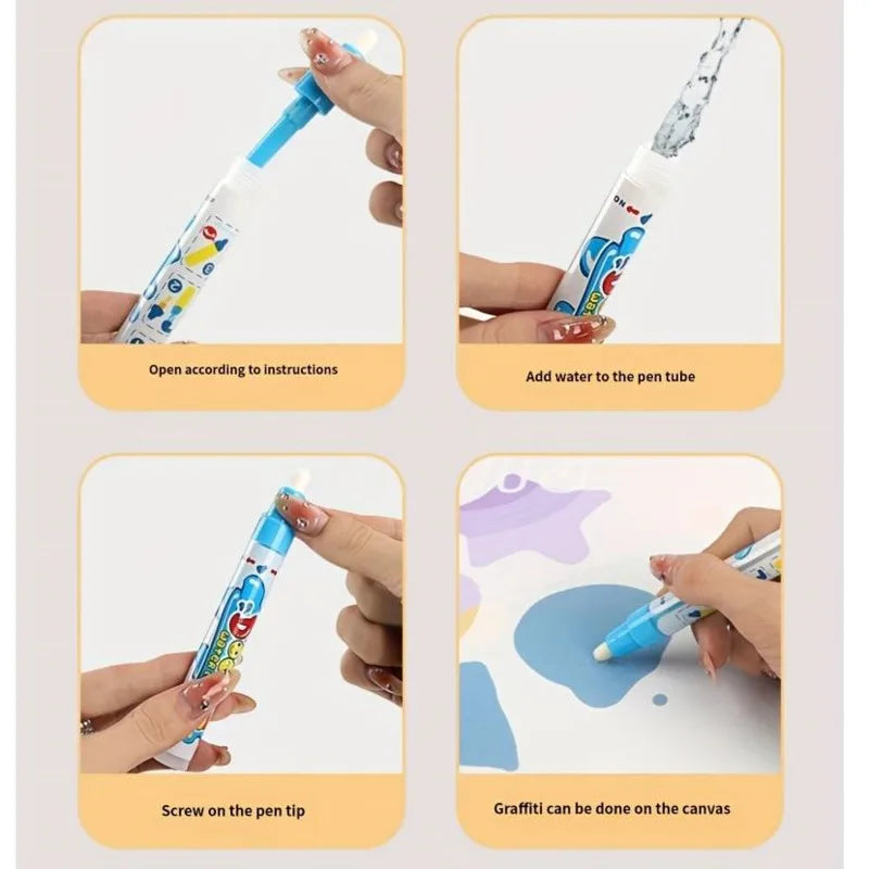100x80CM Magic Water Drawing Mat – Reusable Doodle Coloring Mat with Magic Pens | Montessori Educational Painting Board for Kids