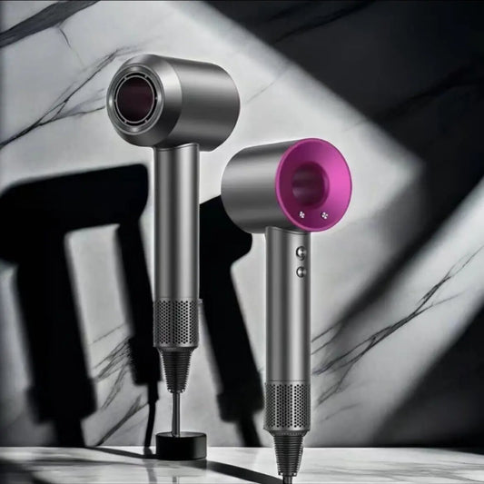 Pink &amp; Grey Supersonic Hair Dryer – New with 5 Attachments (UK Plug)