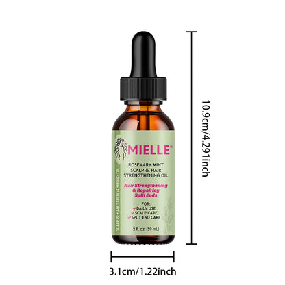 Hair Growth Essential Oil Rosemary Mint Hair Strengthening Oil Nourishing Treatment for Split Ends and Dry Organics Hair Care