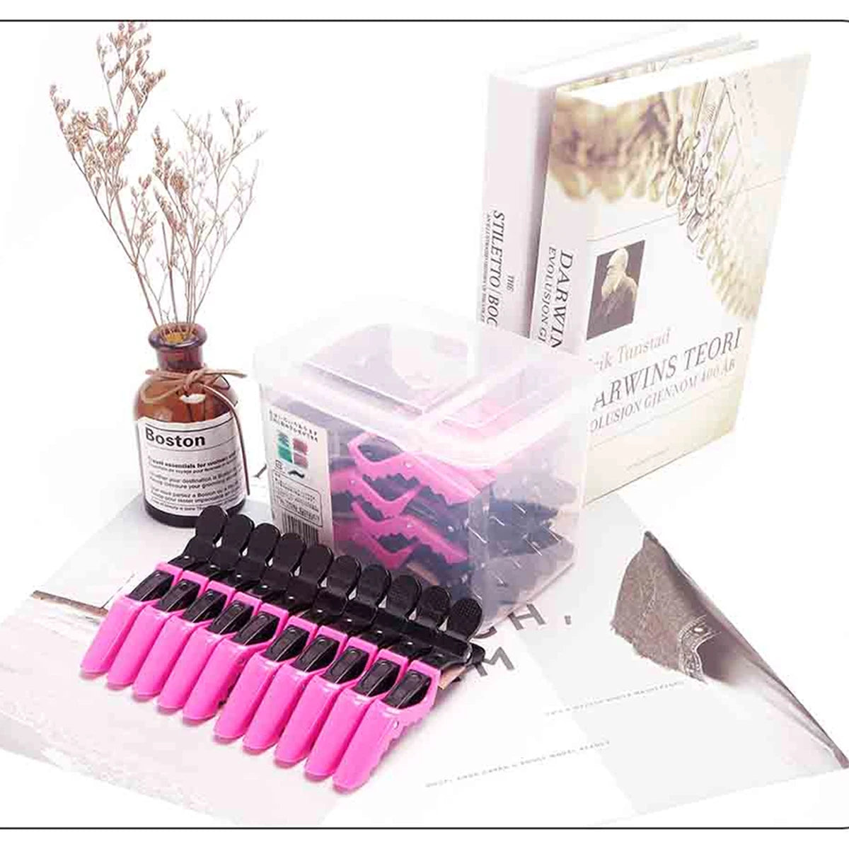 💇♀️ 30Pcs/Box Traceless Wide-Tooth Hair Clips – Professional Salon Styling Tools ✨