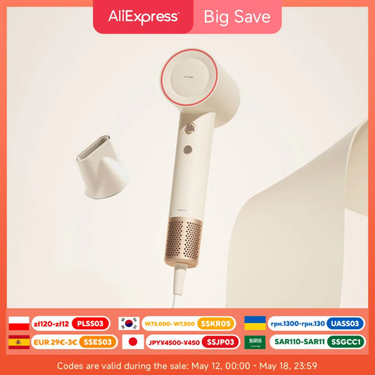 DOCO High Speed Hair Dryer – 75m/s Airflow | 200 Million Negative Ions | 110,000 RPM Motor