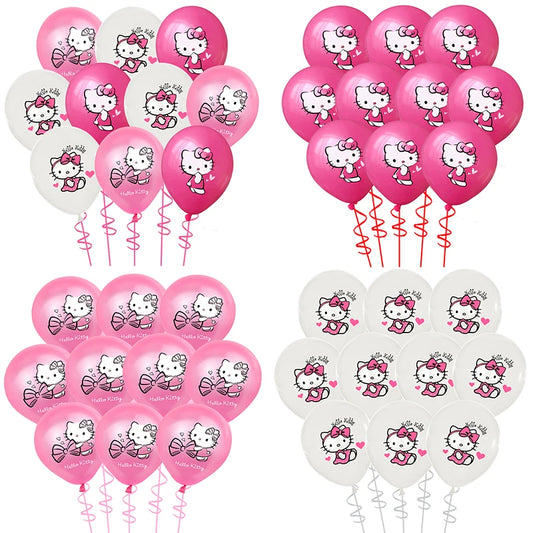 🎀 Cartoon Hello Kitty Themed Birthday Party Balloon Set – Kawaii Party Decor for Kids &amp; Baby Showers