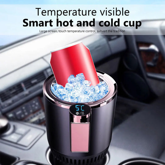 12V Smart Car Hot &amp; Cold Cup Holder – Digital Touchscreen Beverage Warmer &amp; Cooler